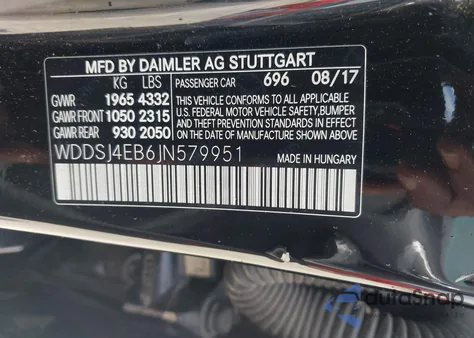 2018 Mercedes-Benz Cla 250 из США, поврежденный, VIN WDDSJ4EB6JN579951